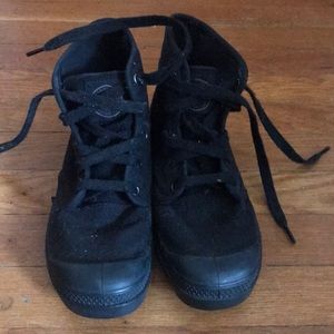 Palladium black canvas lace ups
